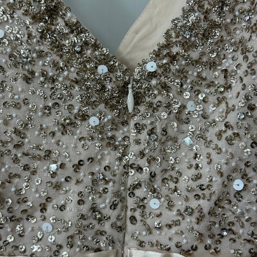 BHLDN Avery Maxi Dress, Oyster Champagne Color, Size 4 - Picture 8 of 11